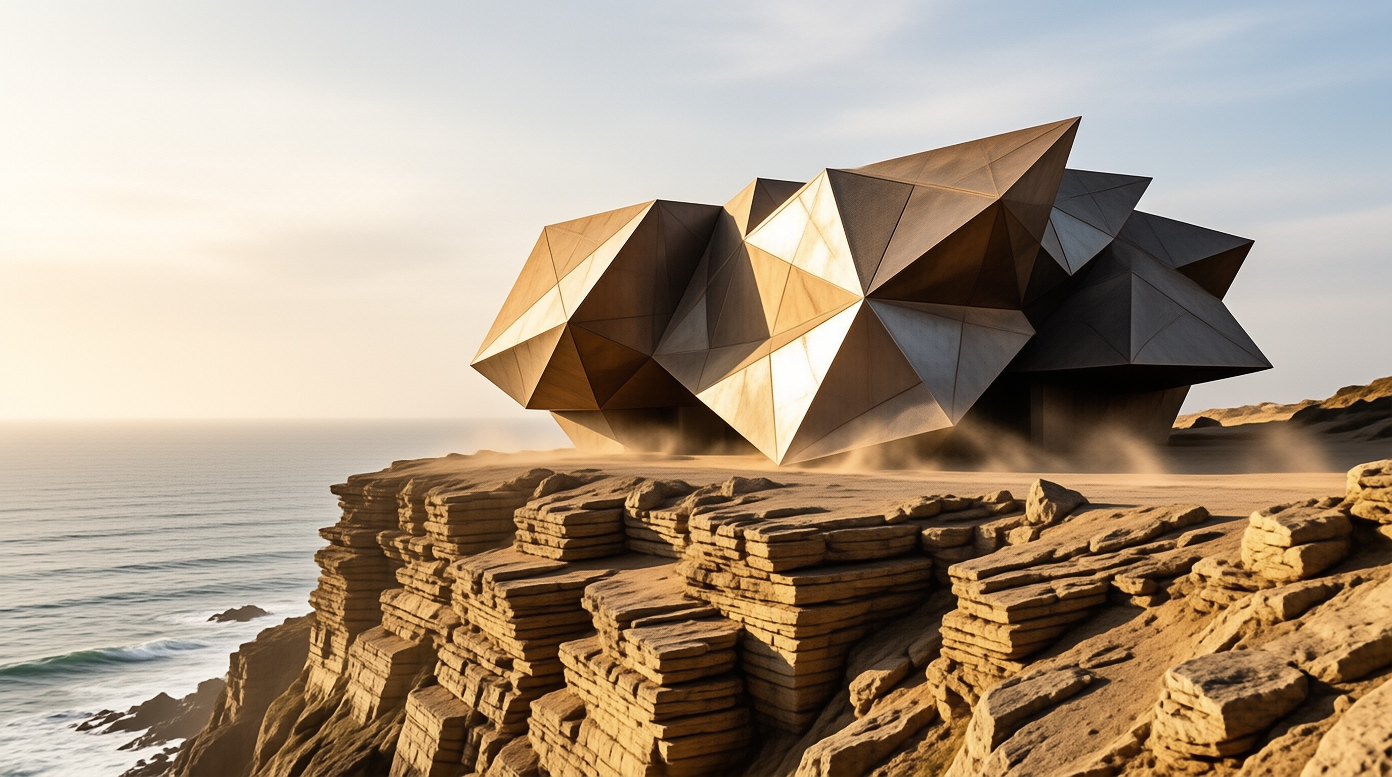 Geometric Cliff Sculpture