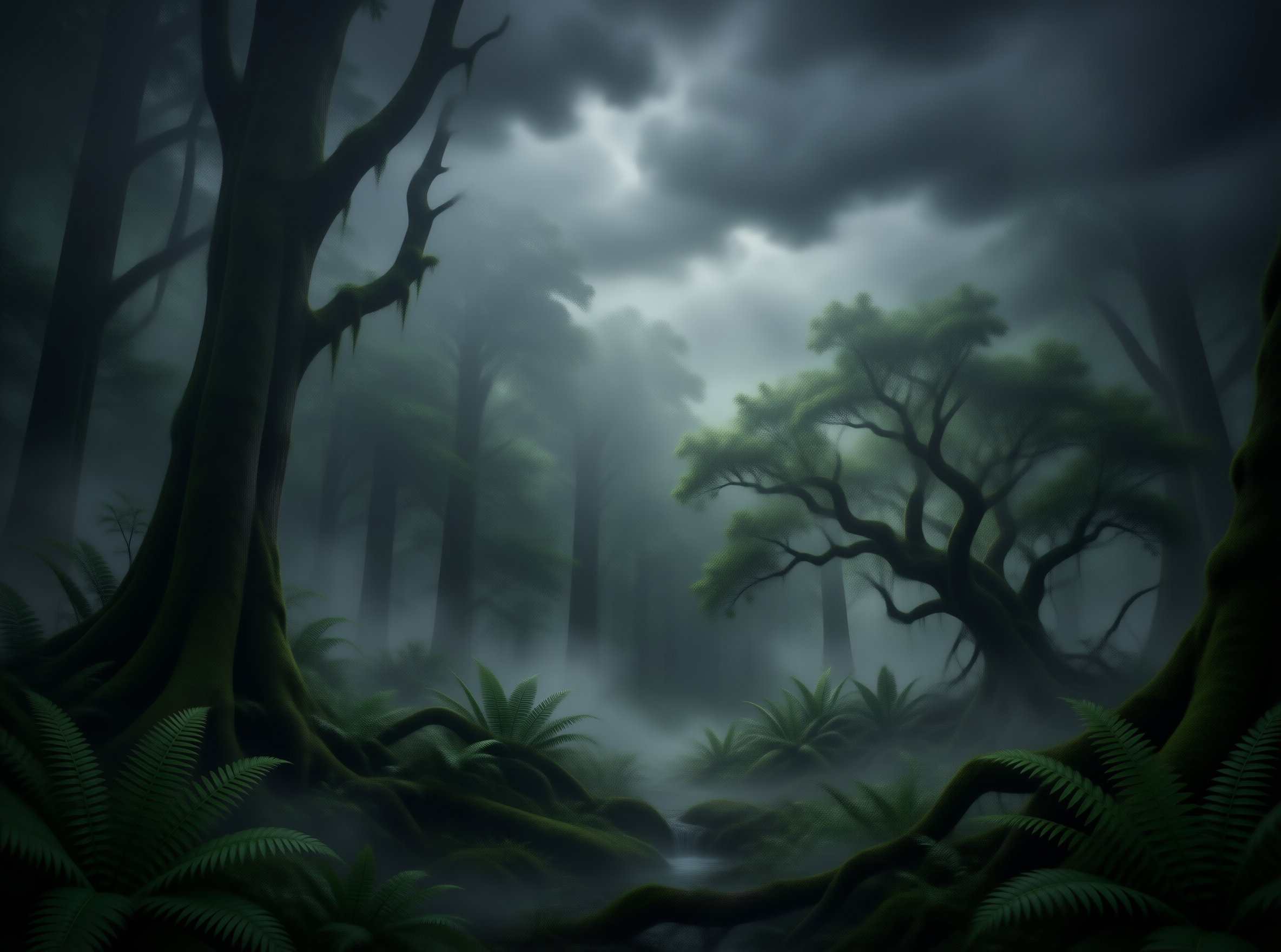 Misty Forest Scene