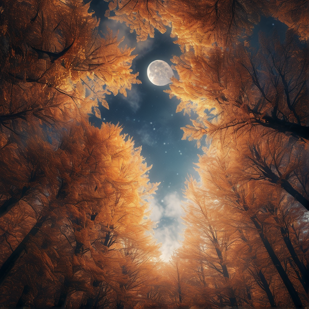 Moonlit Golden Forest