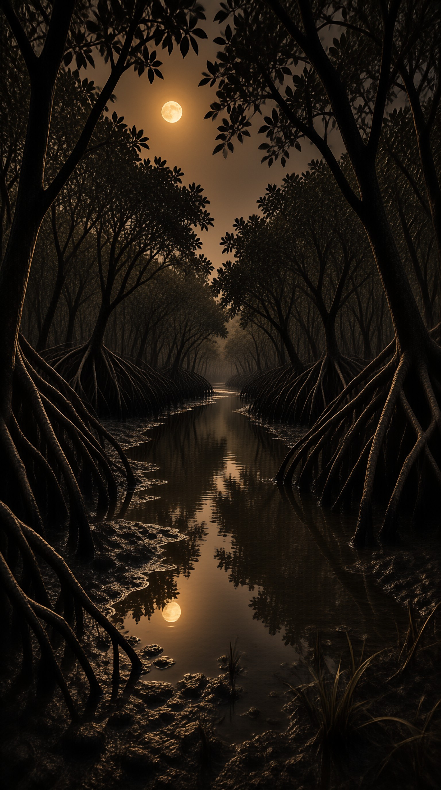 Moonlit Mangrove Channel