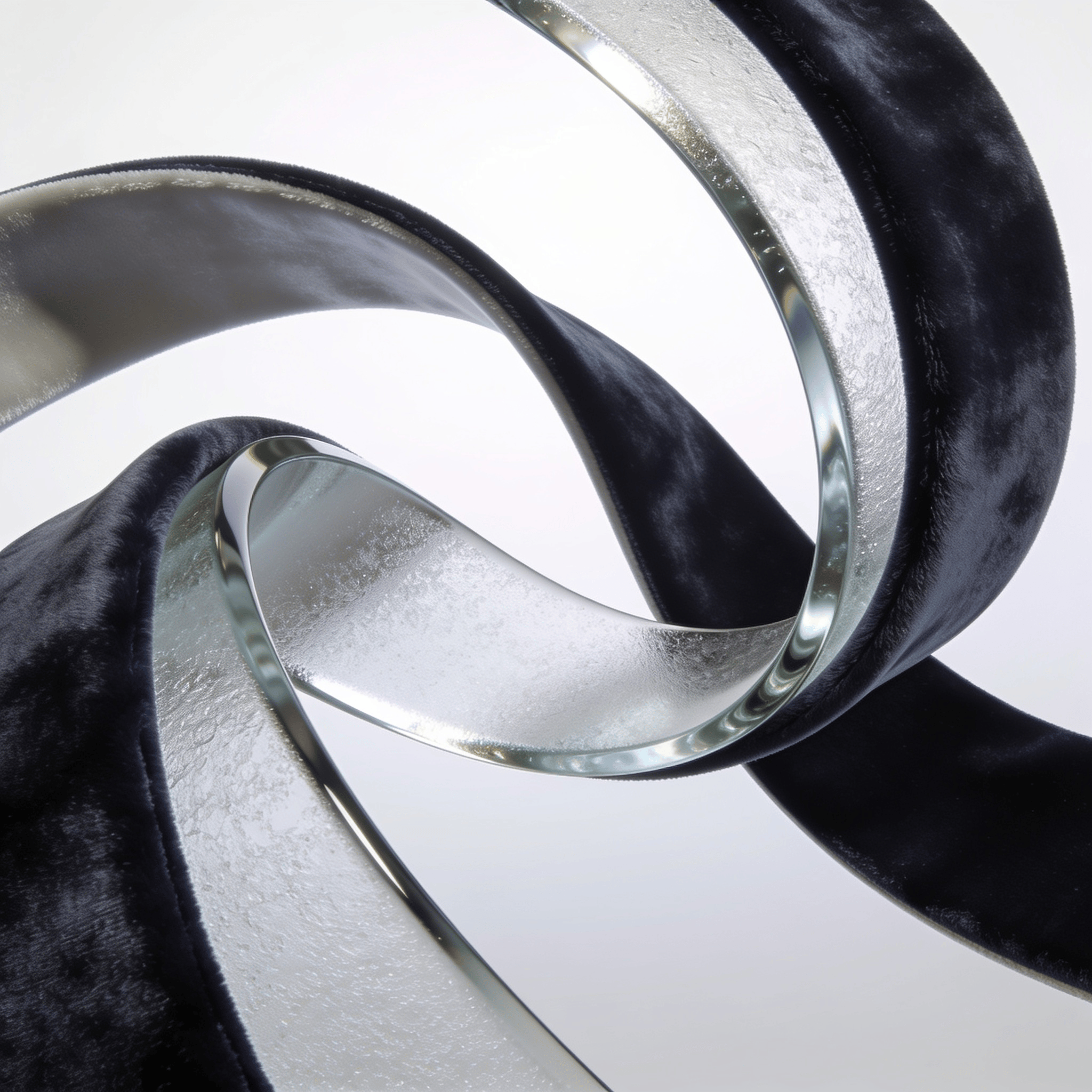 Frosted Glass, Velvet Curved Ribbon