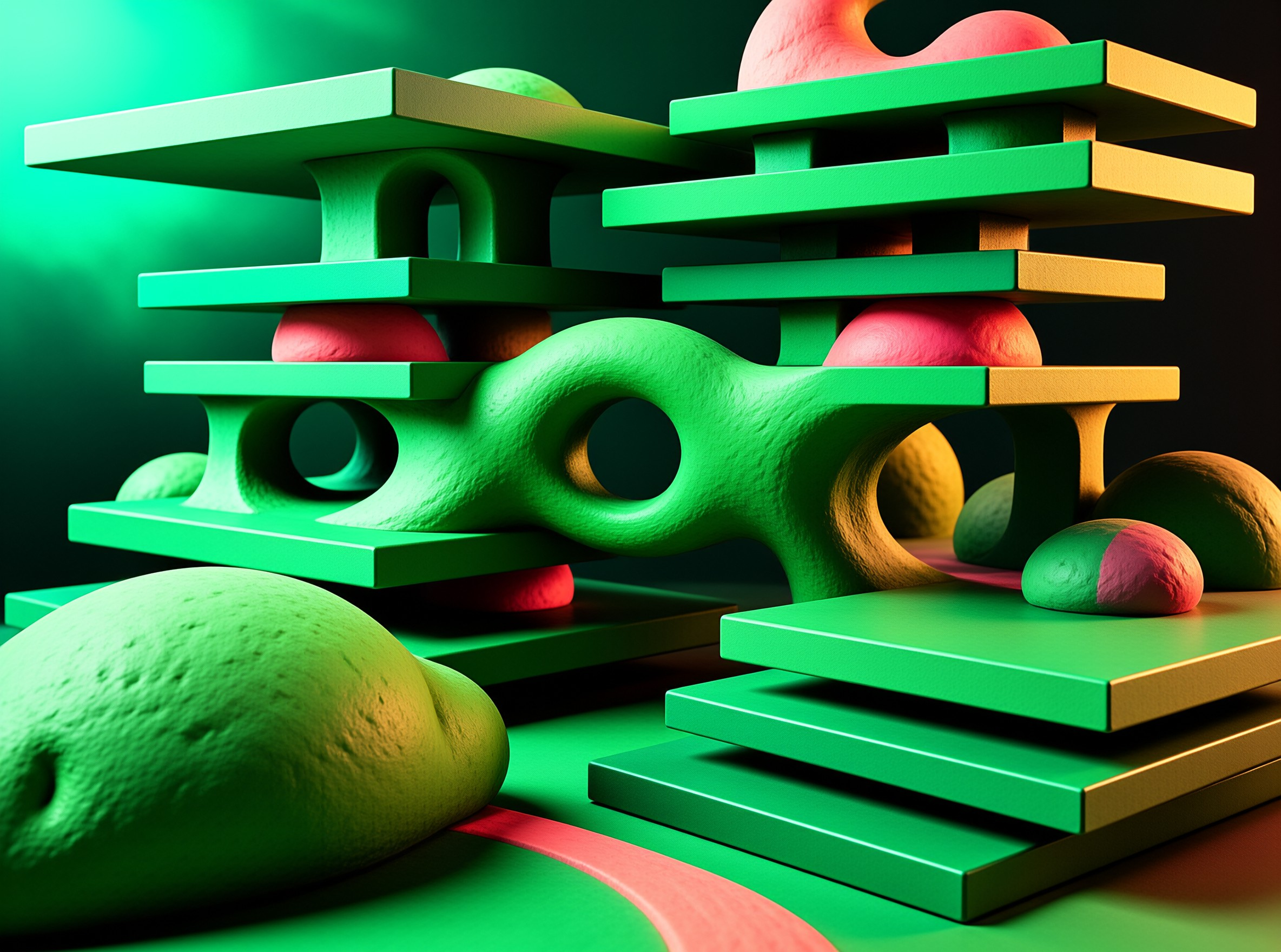 Abstract 3D Green Structure