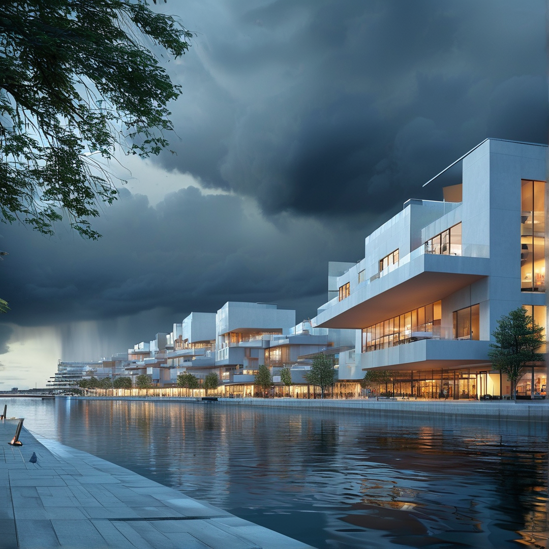 Modern Waterfront Buildings
