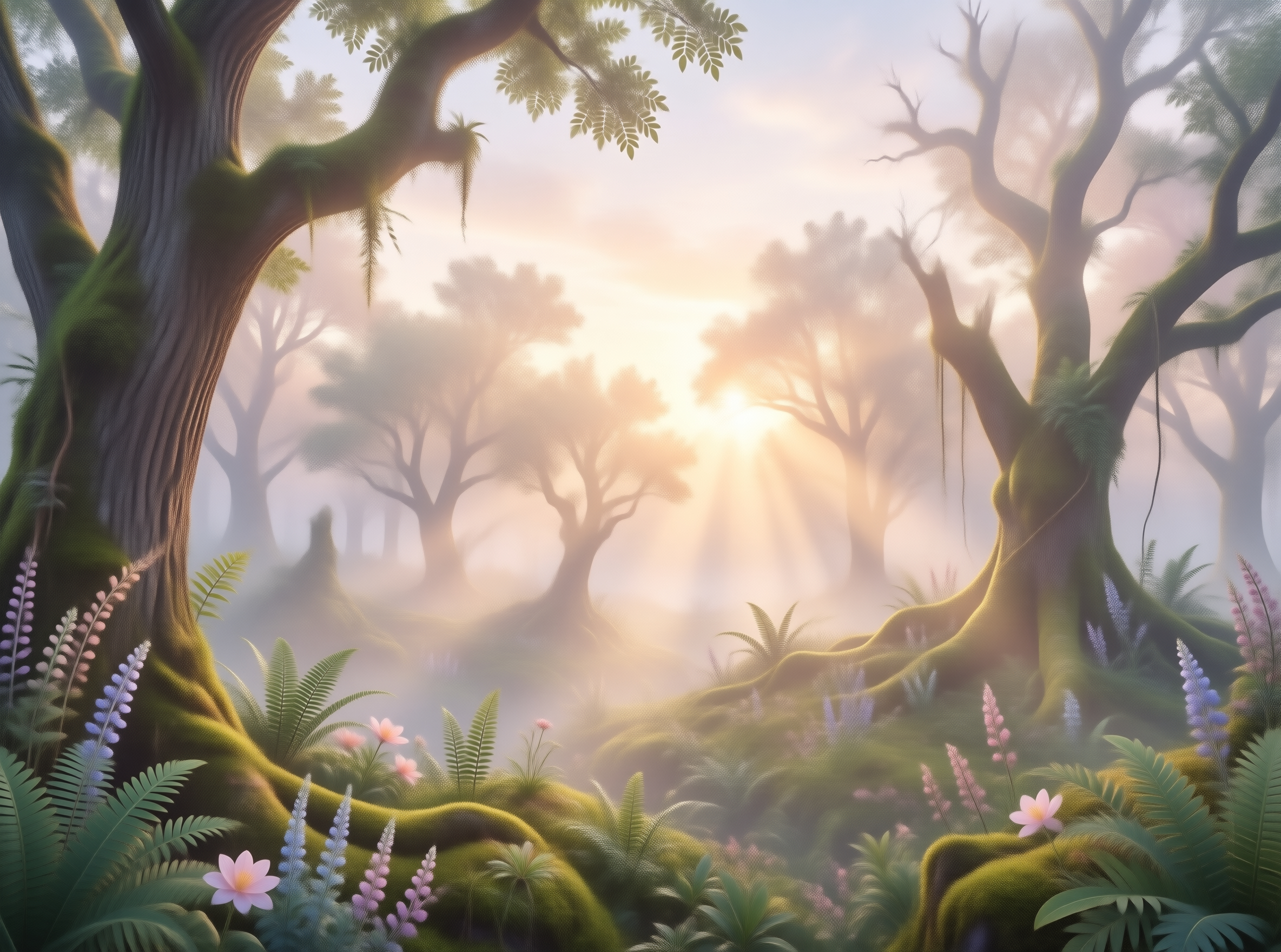 Ethereal Misty Forest