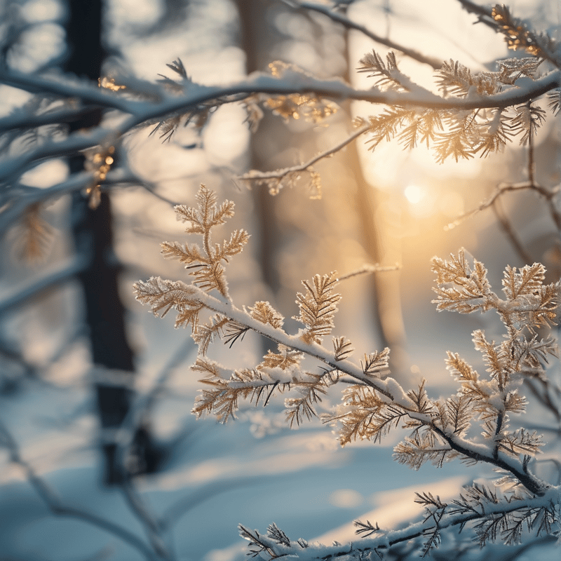 Frosty Branches in Winter Sun
