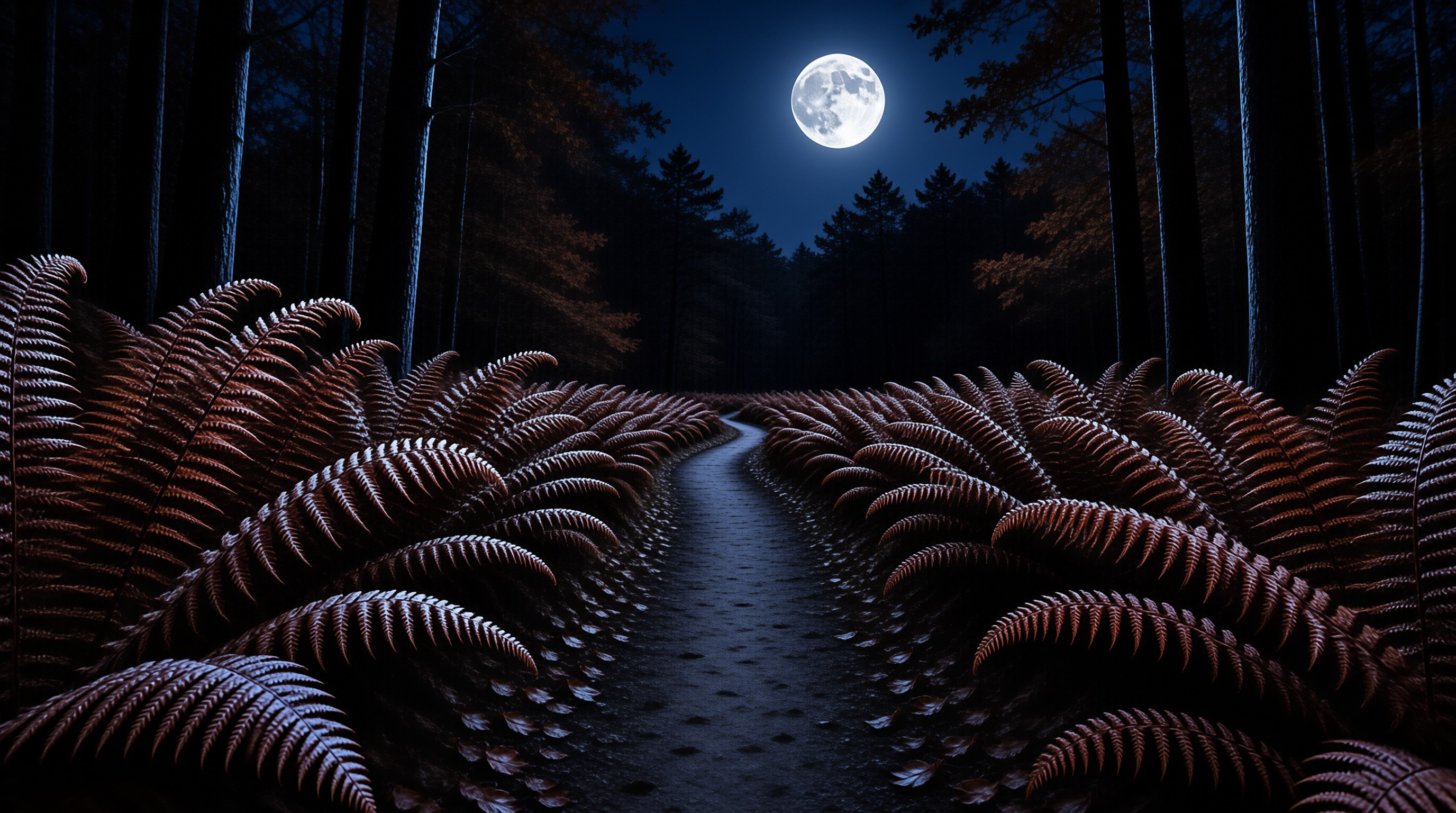 Moonlit Forest Path