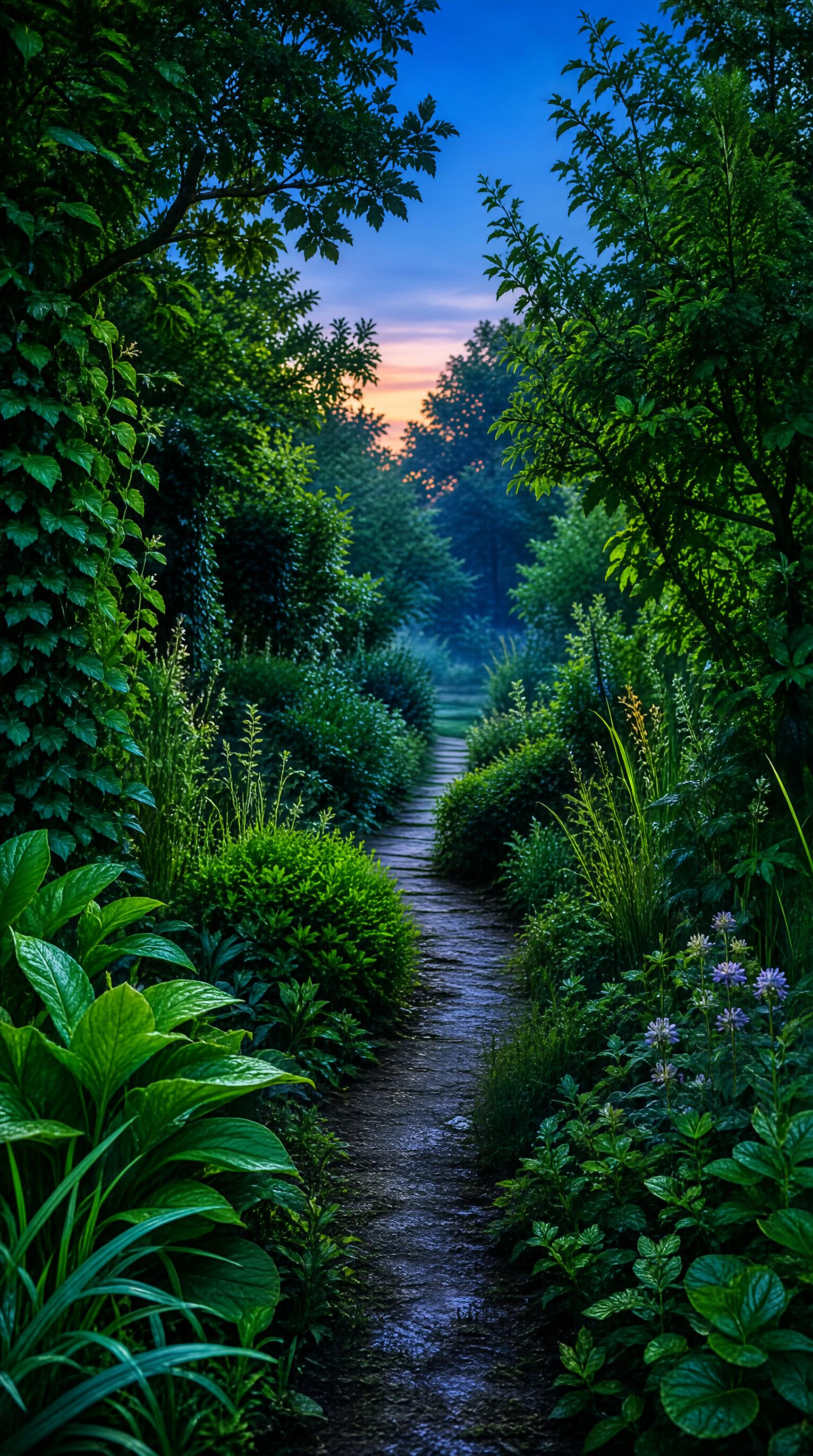 Garden Path at Dusk