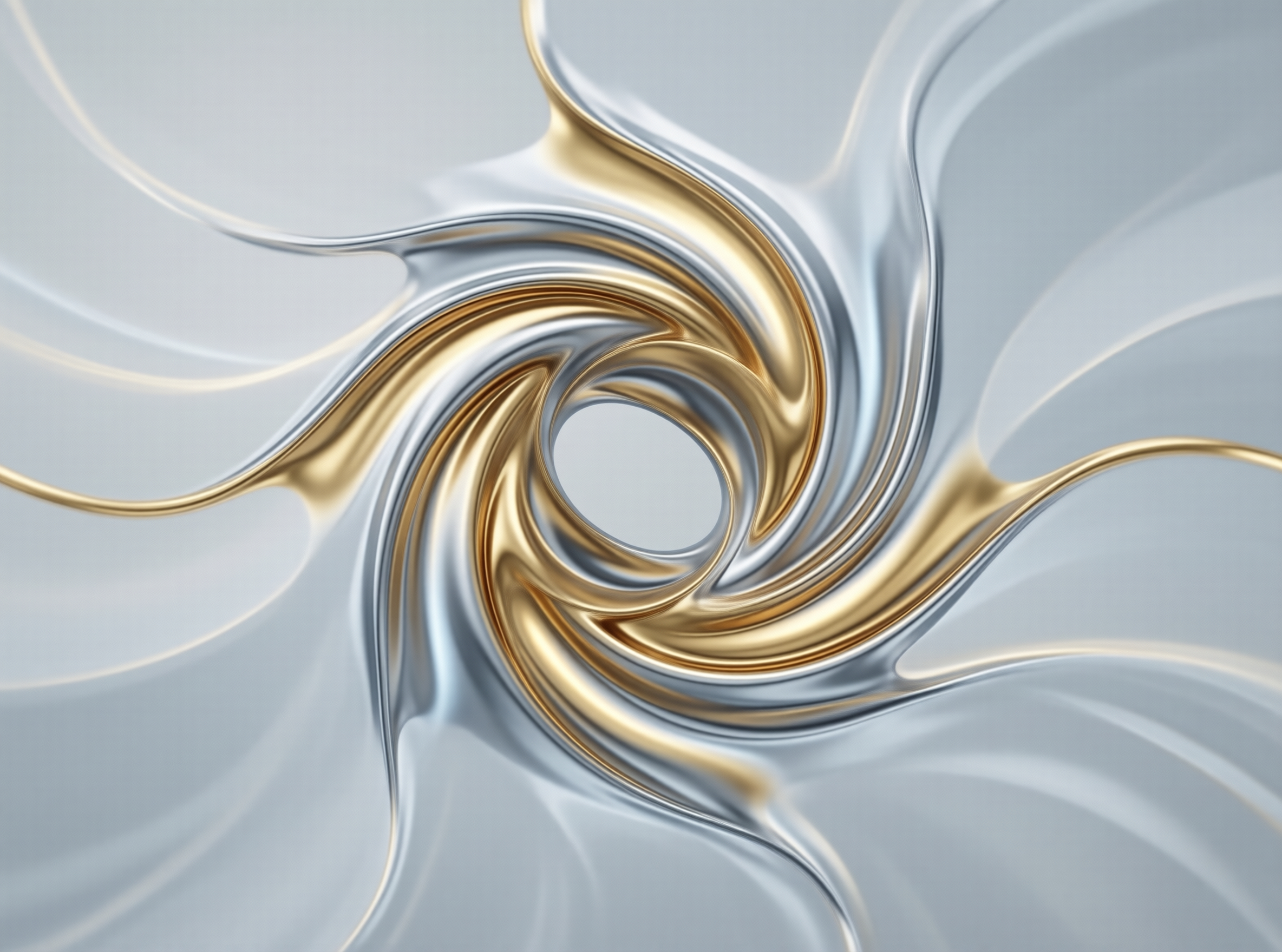 Abstract Gold and Silver Spiral