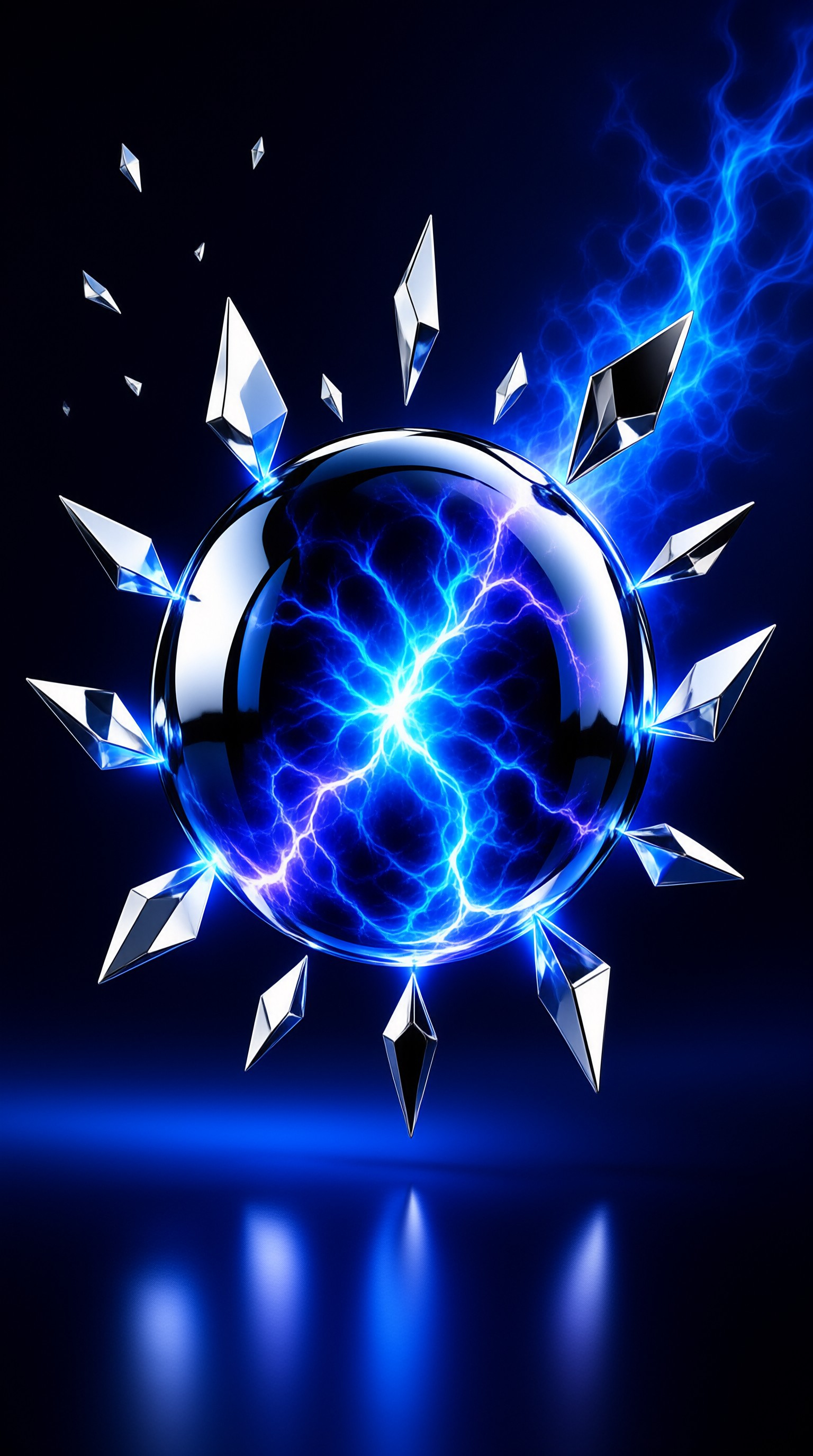 Glowing Blue Energy Sphere