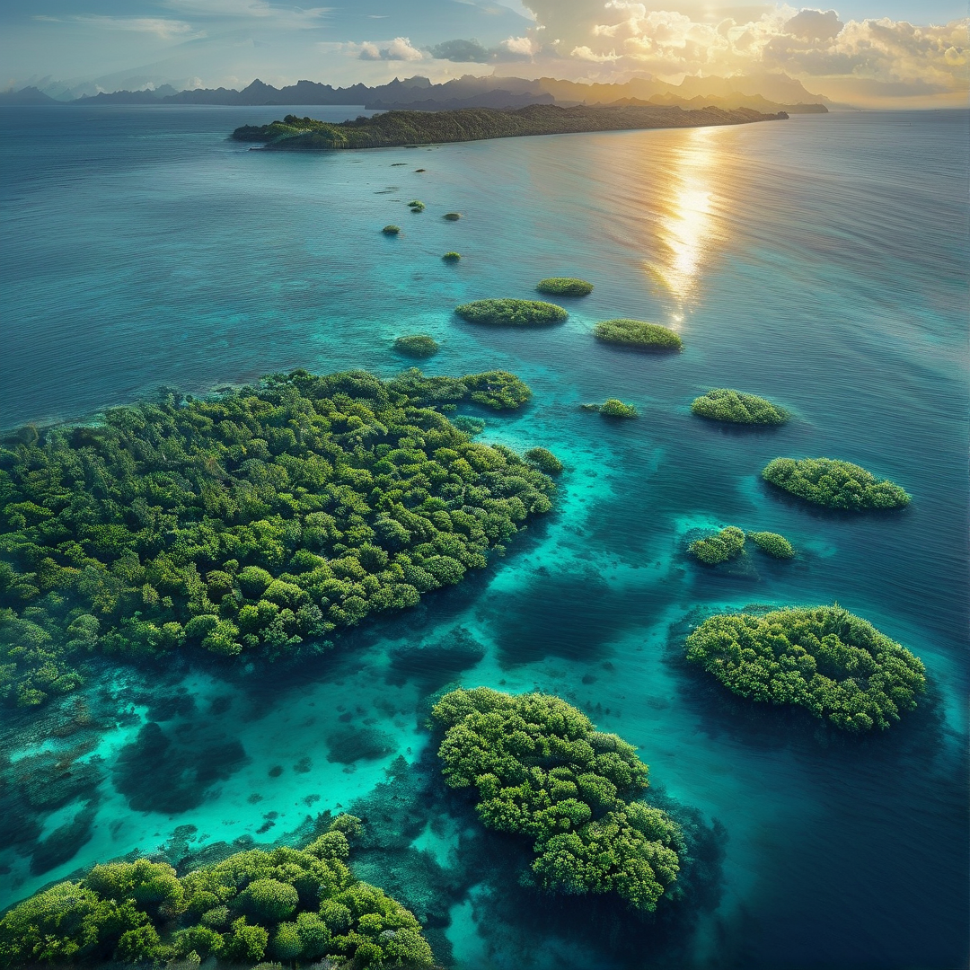 Tropical Islands at Sunset