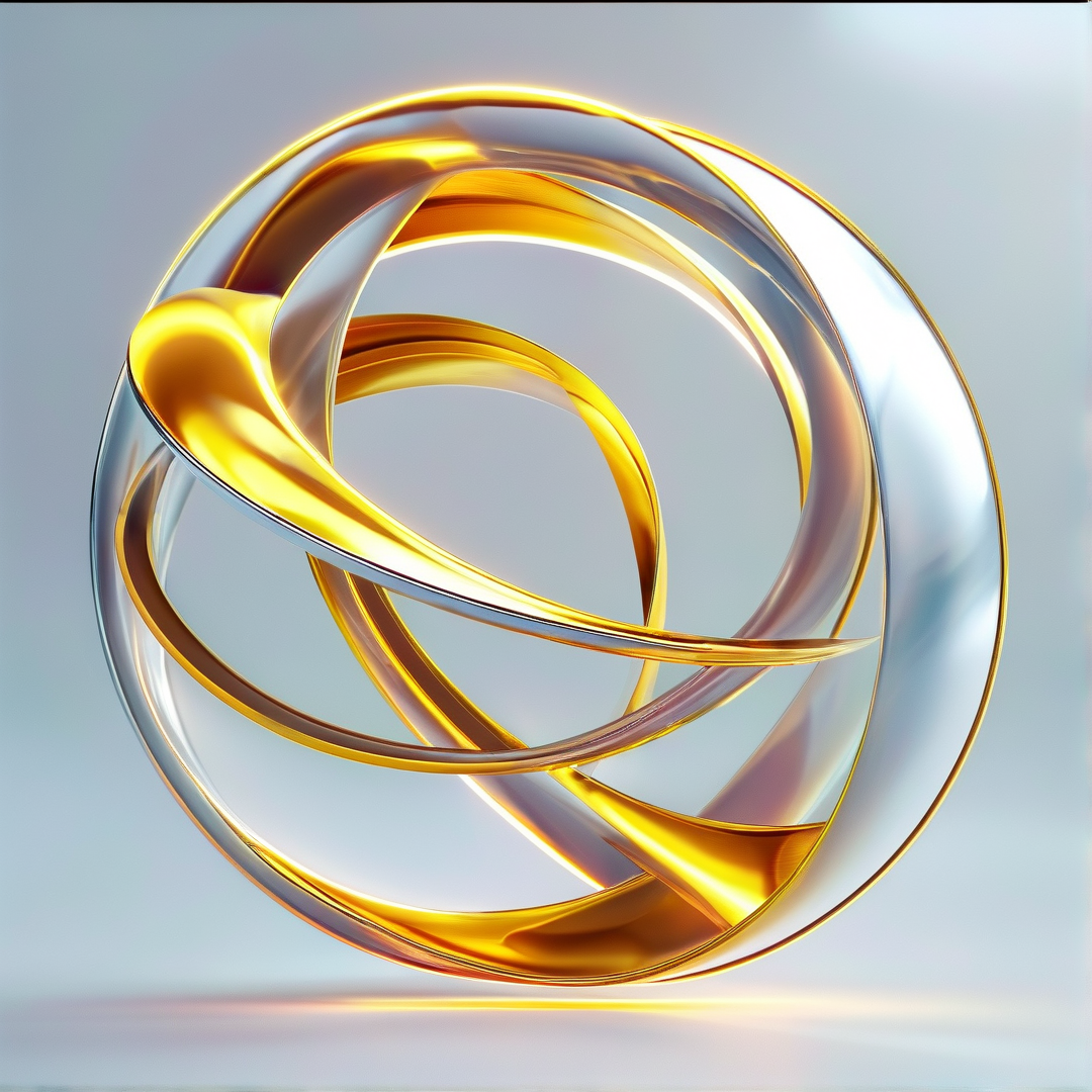 Abstract Metallic Ribbon Art