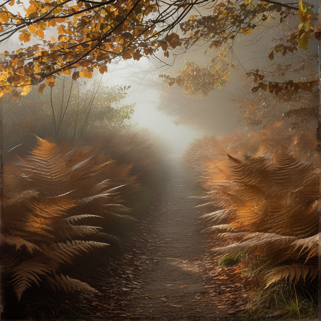 Misty Autumn Forest Path