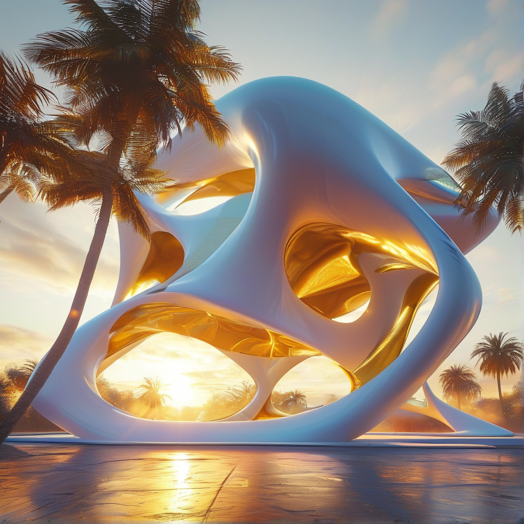 Sunset Futuristic Sculpture