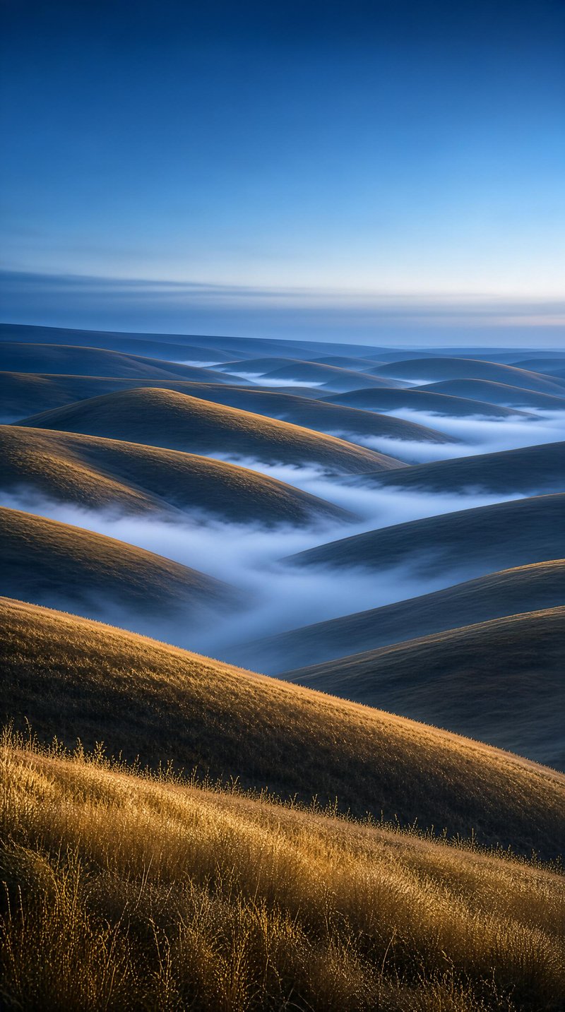 Rolling Hills and Valley Mist