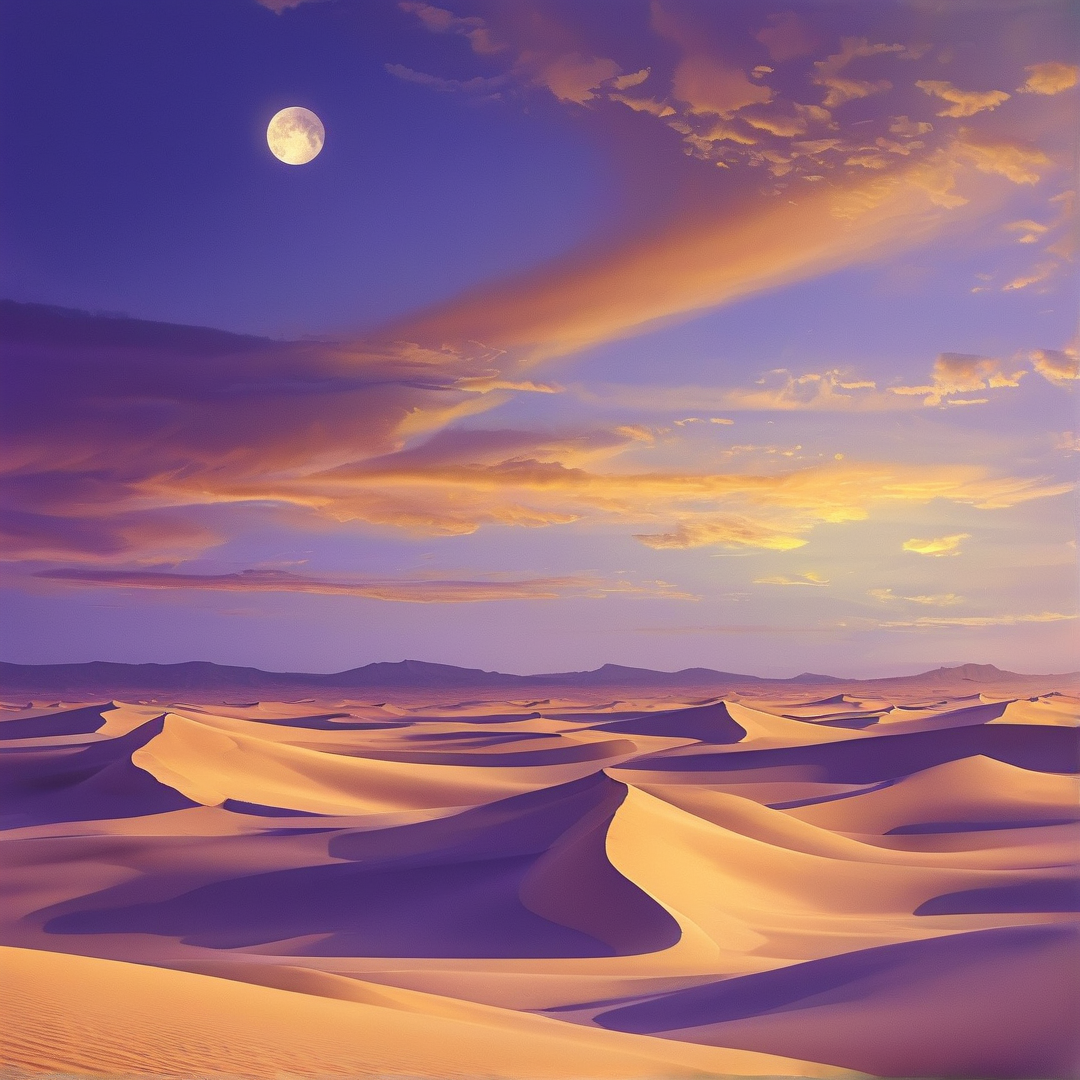 Moonlit Desert Landscape