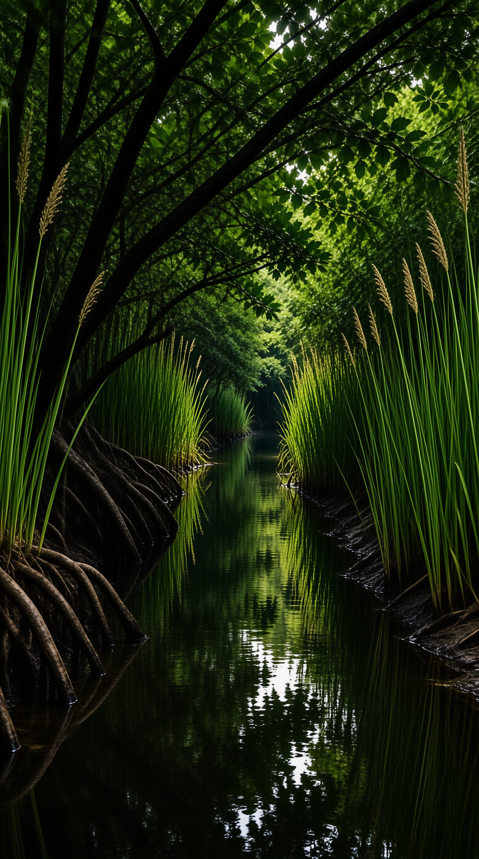Serene Green Waterway