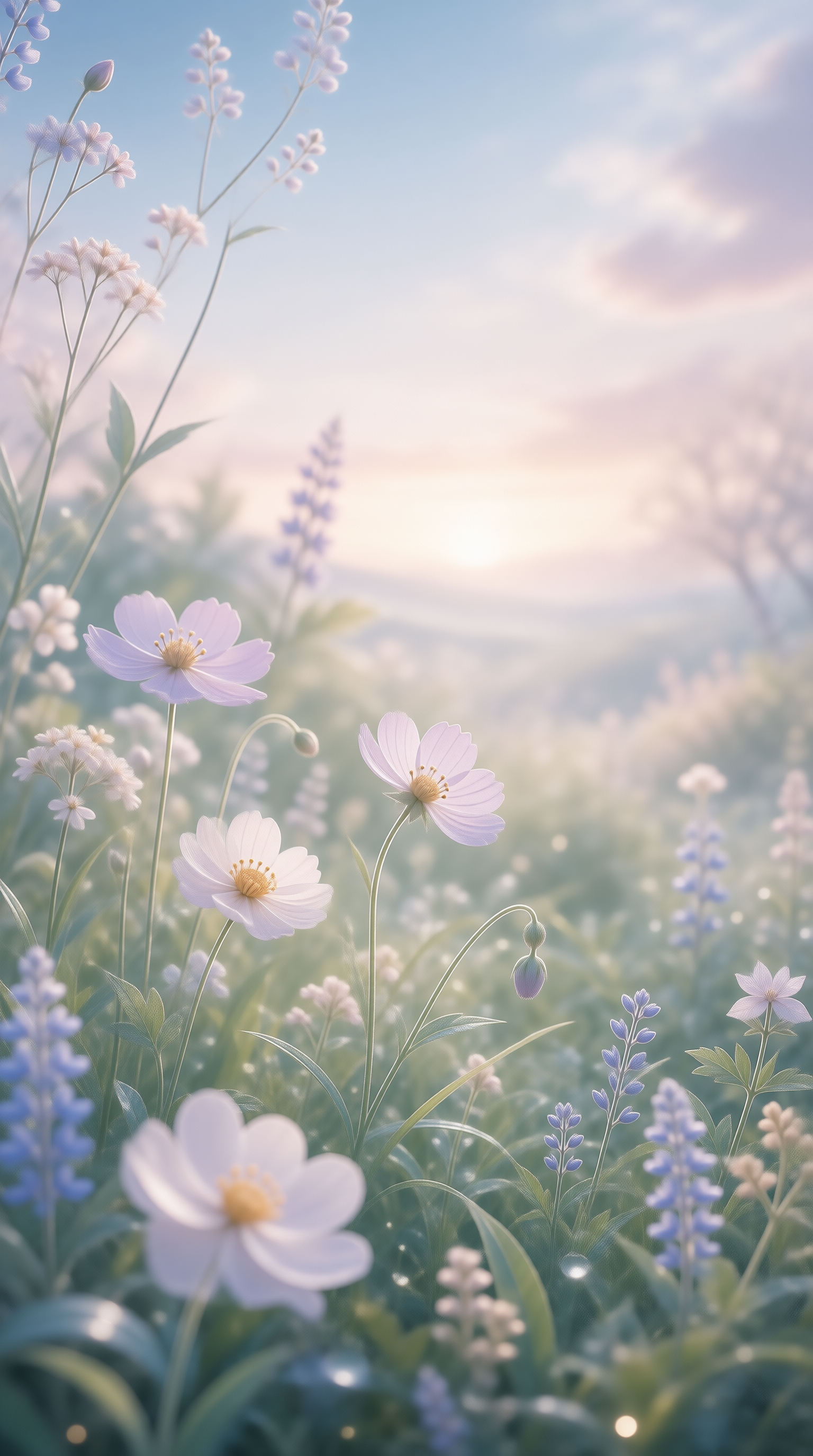 Dreamy Pastel Flower Field