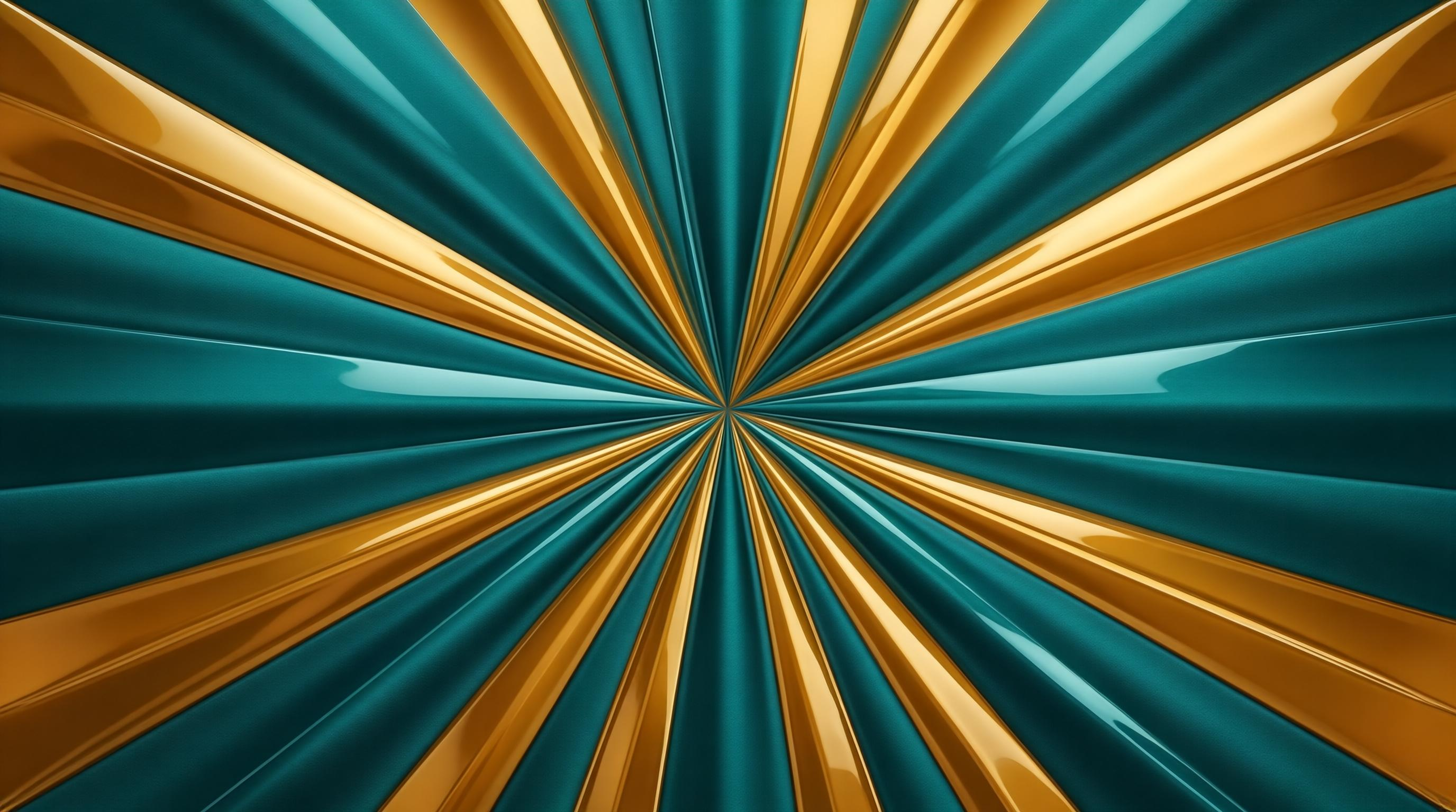 Teal Gold Radial Burst