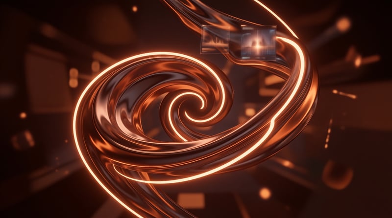 Glowing Copper Spiral Abstract