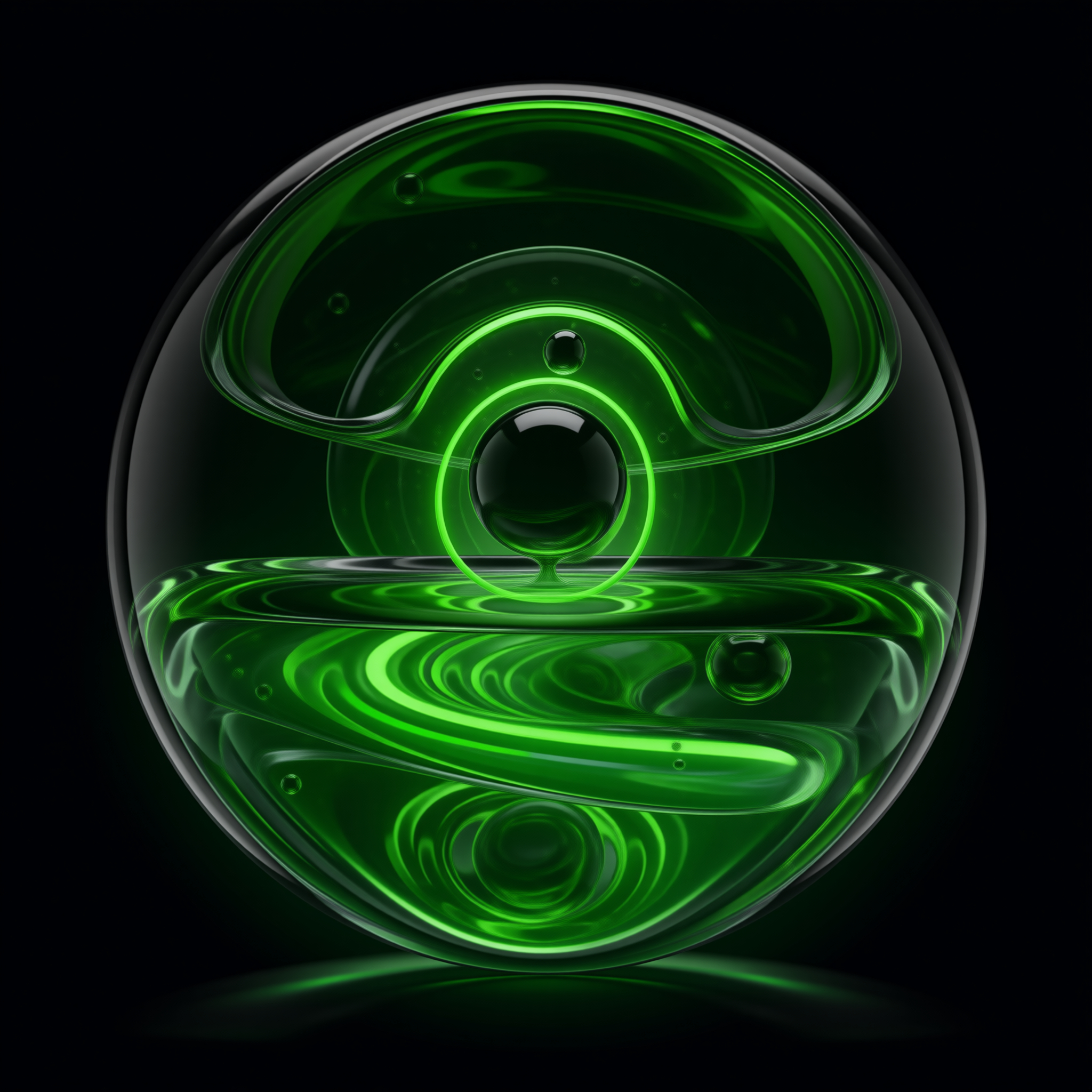 Glowing Green Liquid Sphere