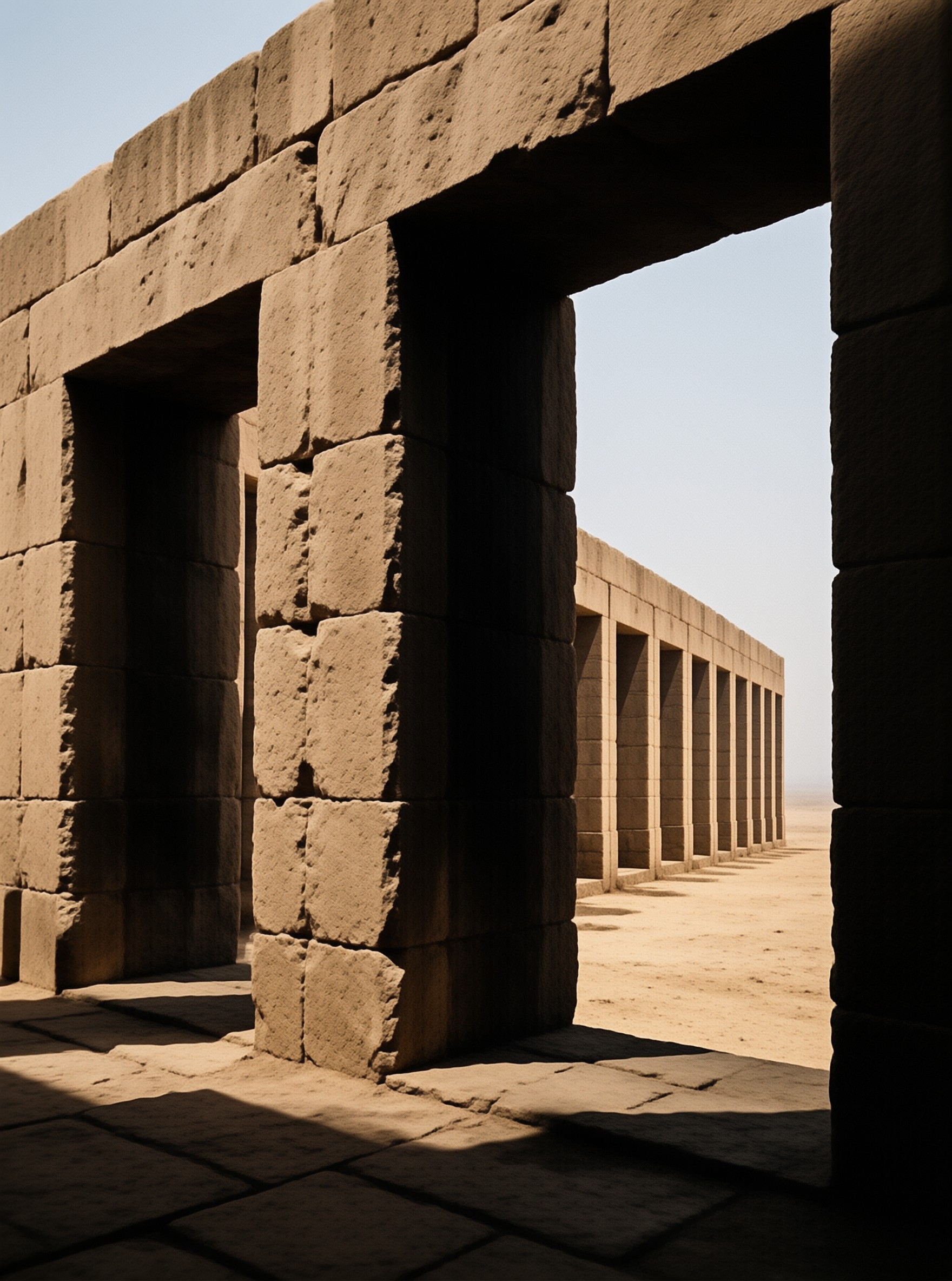 Ancient Stone Ruins in Desert