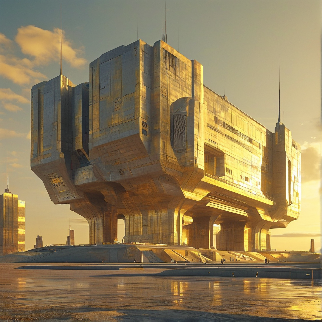 Golden Futuristic Building
