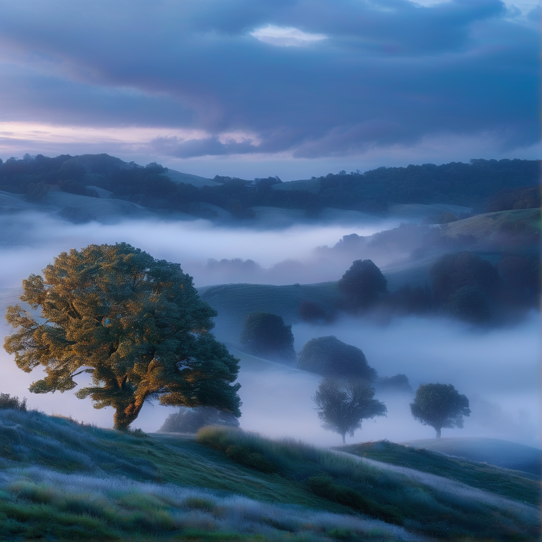 Misty Hills at Dawn