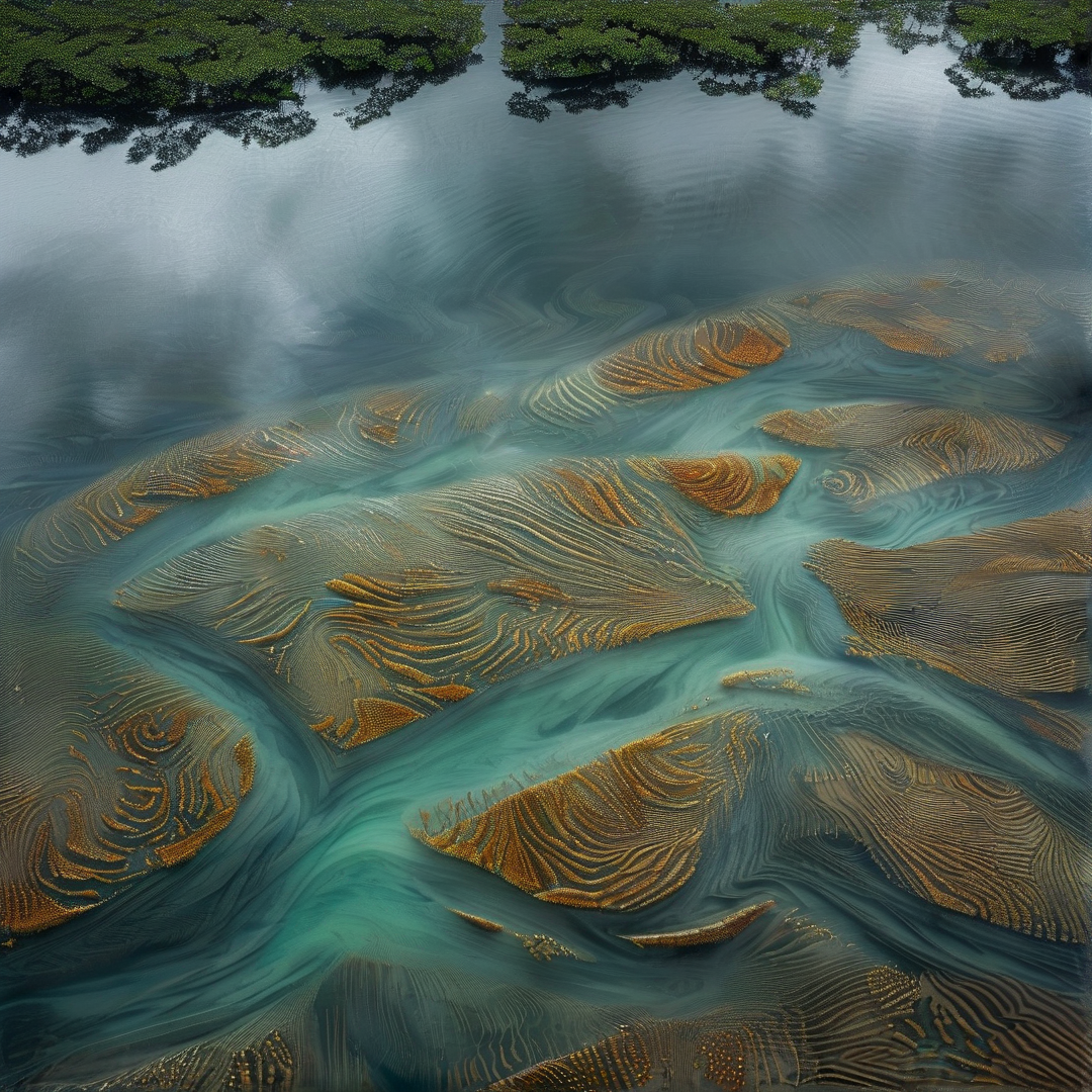 Aerial View of Tidal Sandbars