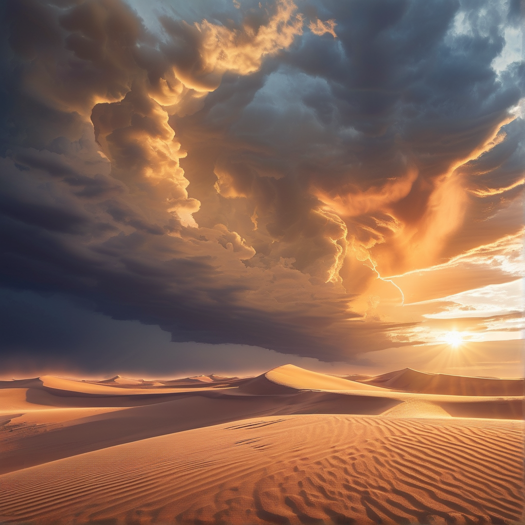 Golden Desert Storm Sky