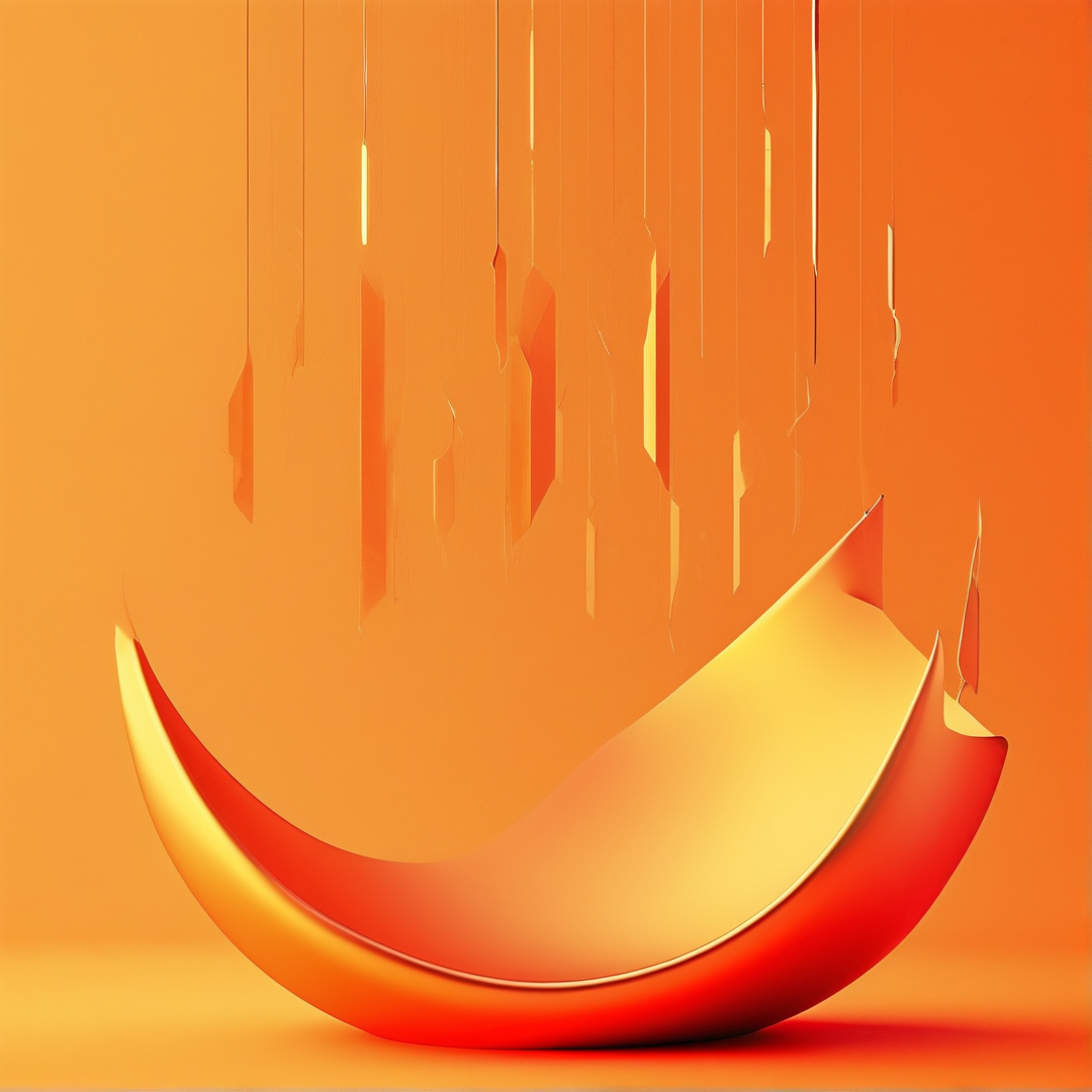 Orange Abstract Crescent