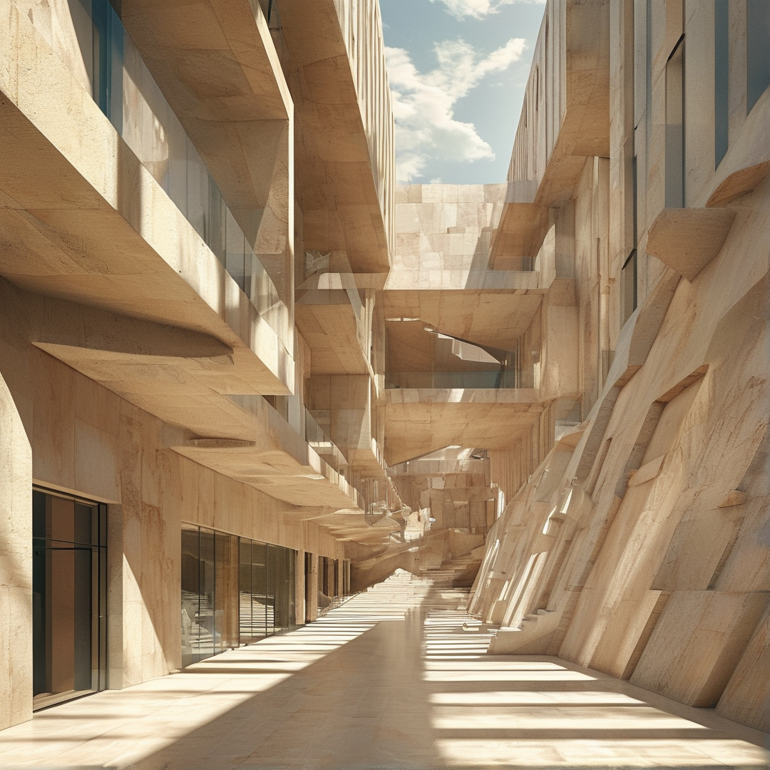 Modern Stone Corridor