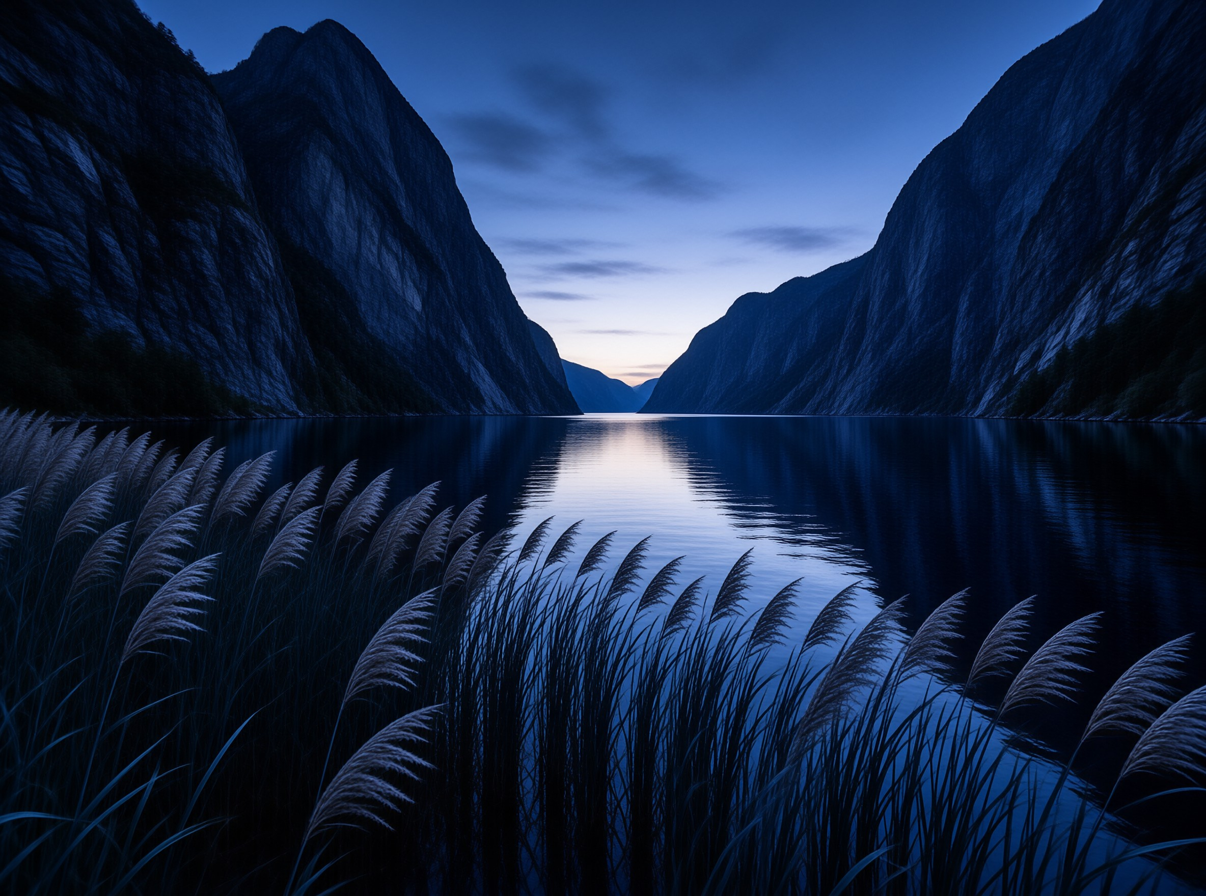 Twilight Fjord Reflection
