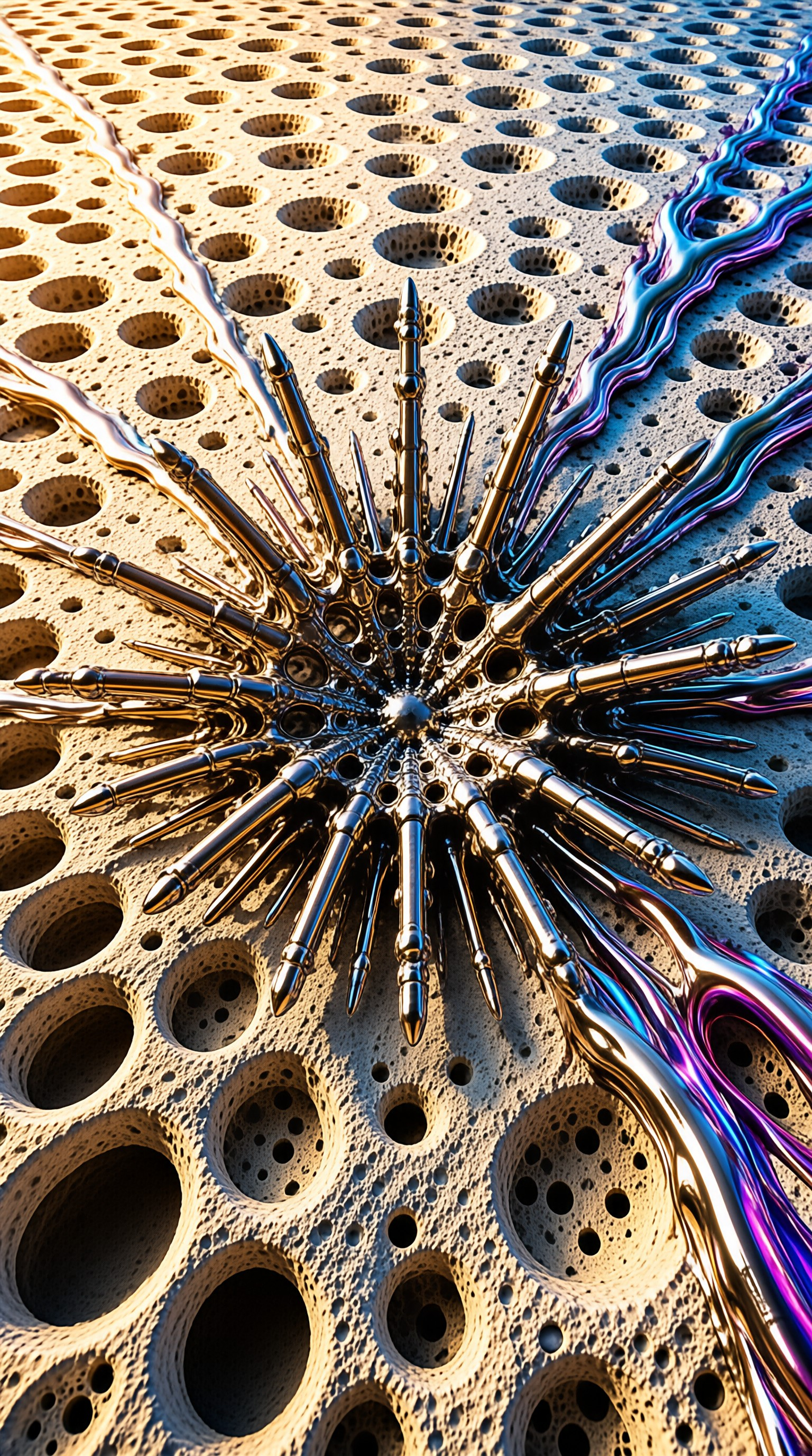 Surreal Metallic Starburst
