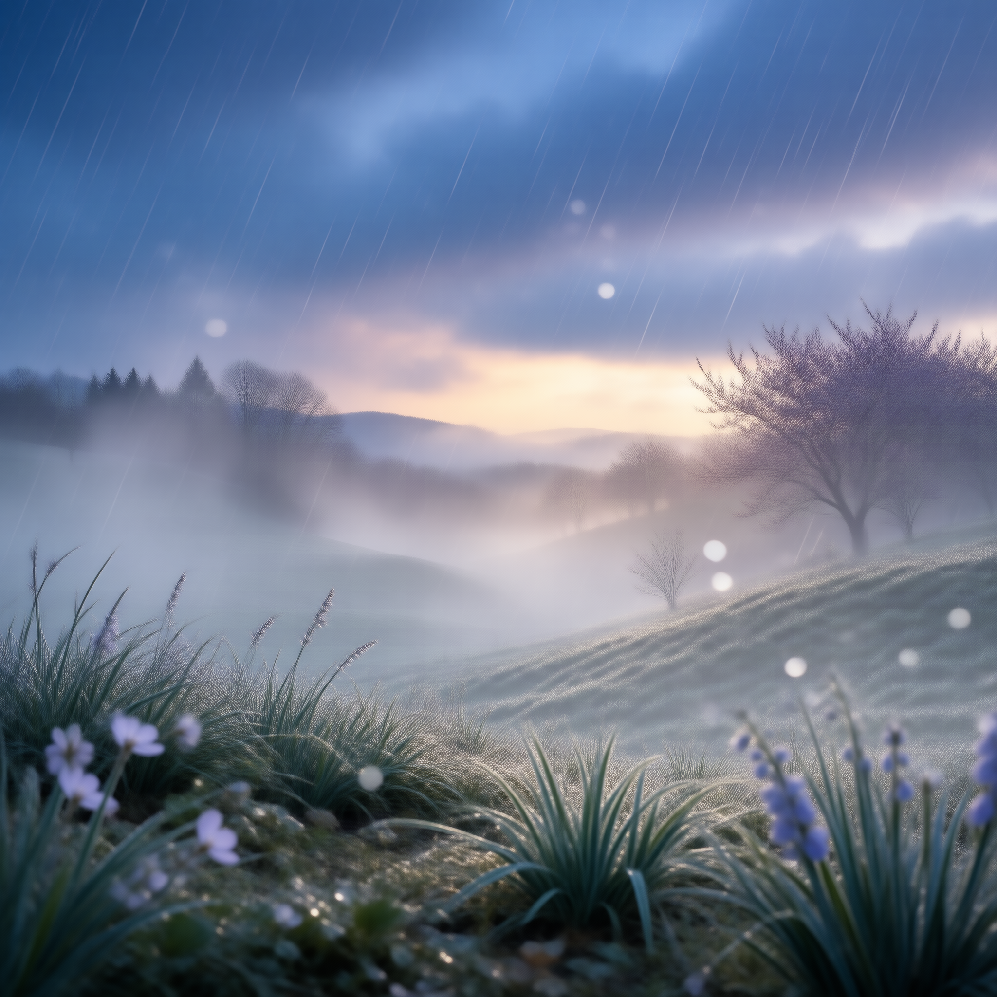Misty Rainy Landscape